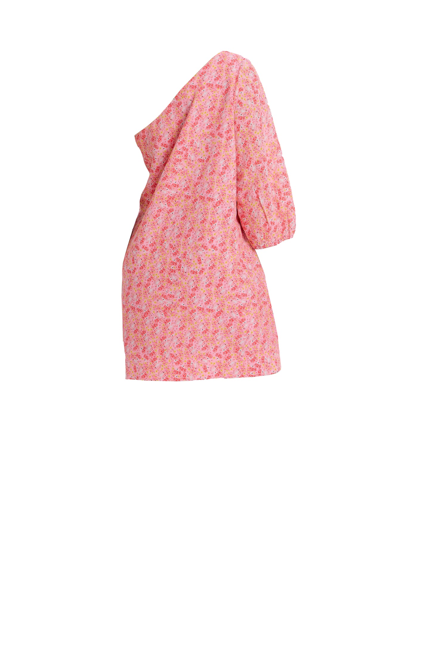 Mini Floral One Shoulder Dress in Pink/Floral from The Loom House.