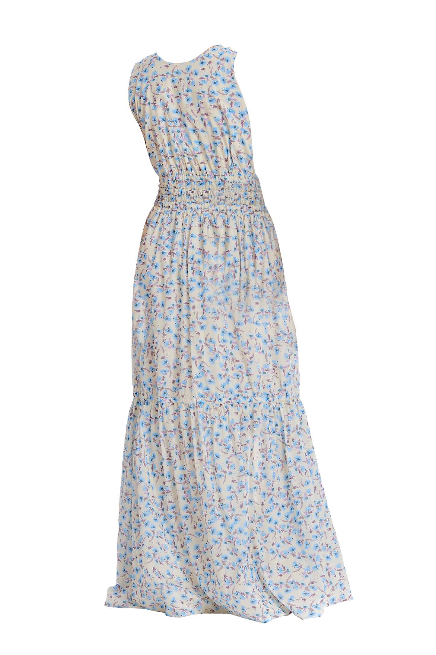 Floral Tiered Maxi Dress in Cream Multi from The Loom House.