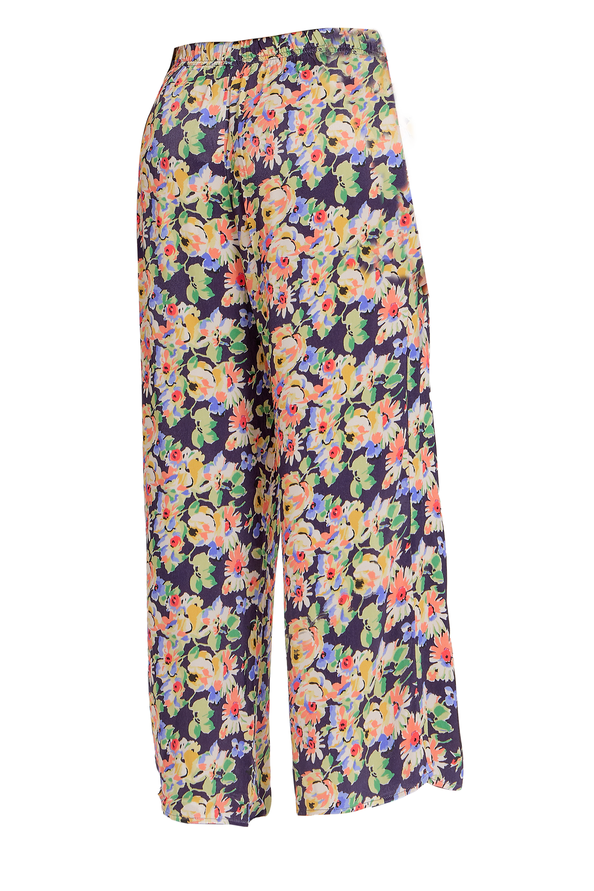 Silky Floral Wide Leg Pants in Navy Combo from The Loom House.