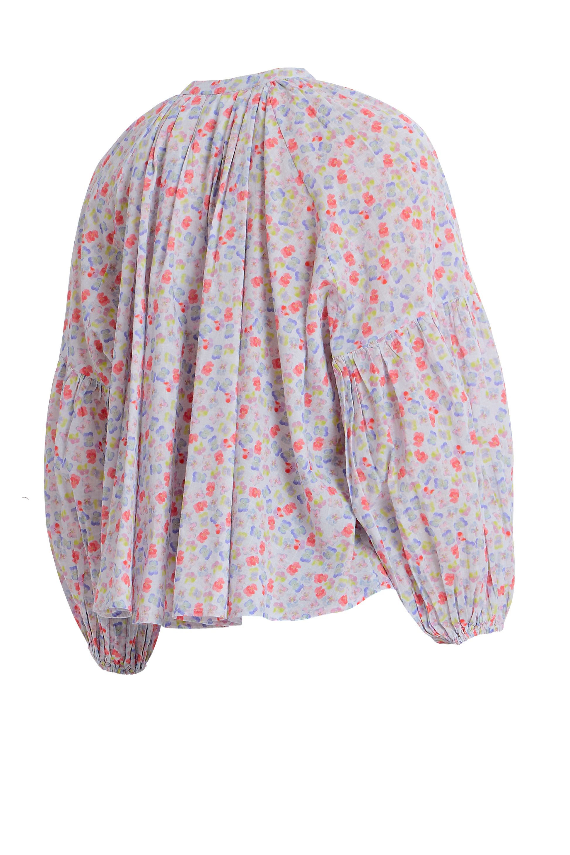 Long Sleeve Flowy Button Up in White Combo from The Loom House.